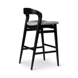 Velma Boucle Upholstered Wooden Bar Stool Bar Stools LOOMLAN By Urbia