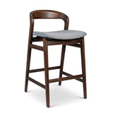 Velma Boucle Upholstered Wooden Bar Stool Bar Stools LOOMLAN By Urbia