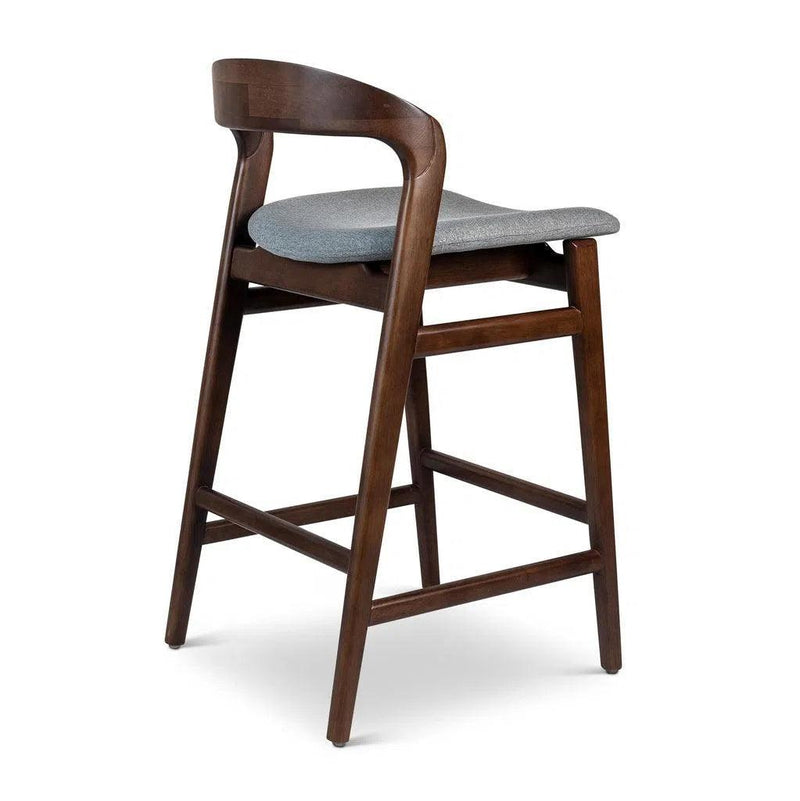 Velma Boucle Upholstered Wooden Bar Stool Bar Stools LOOMLAN By Urbia