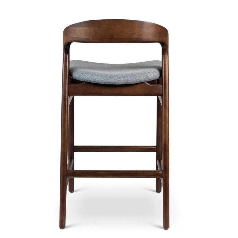 Velma Boucle Upholstered Wooden Bar Stool Bar Stools LOOMLAN By Urbia