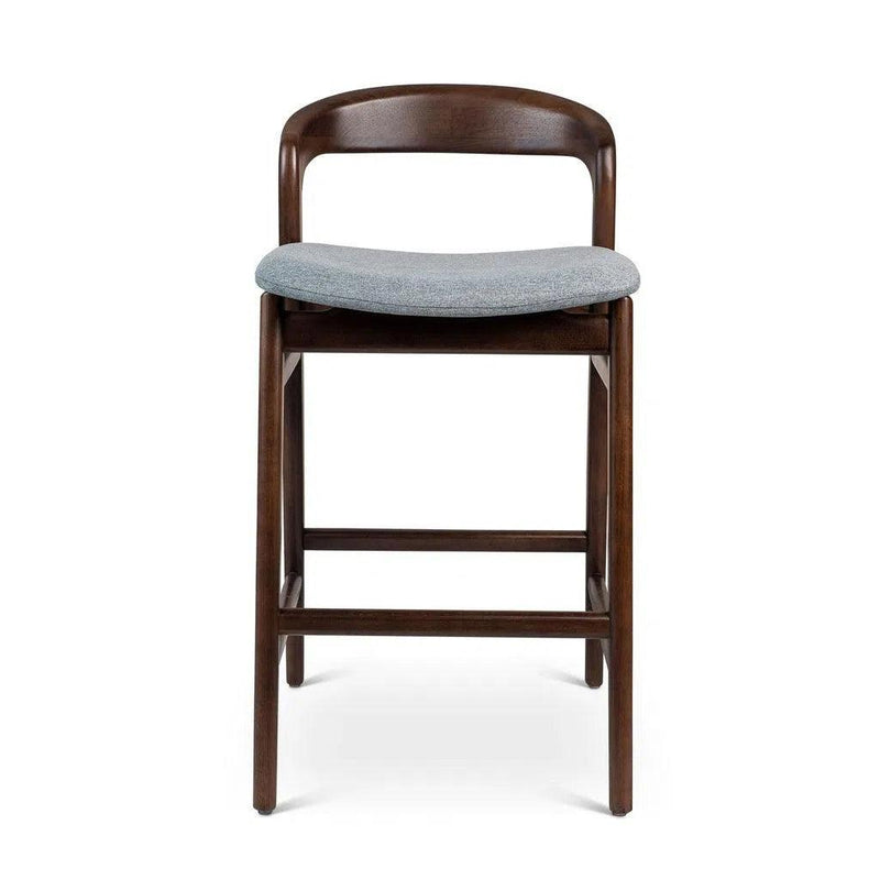 Velma Boucle Upholstered Wooden Bar Stool Bar Stools LOOMLAN By Urbia