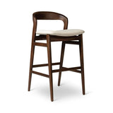 Velma Boucle Upholstered Wooden Bar Stool Bar Stools LOOMLAN By Urbia