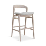 Velma Boucle Upholstered Wooden Bar Stool Bar Stools LOOMLAN By Urbia