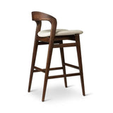 Velma Boucle Upholstered Wooden Bar Stool Bar Stools LOOMLAN By Urbia