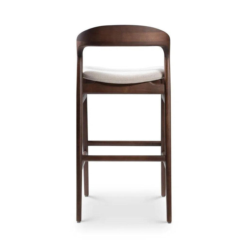 Velma Boucle Upholstered Wooden Bar Stool Bar Stools LOOMLAN By Urbia