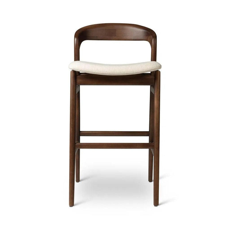 Velma Boucle Upholstered Wooden Bar Stool Bar Stools LOOMLAN By Urbia