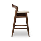 Velma Boucle Upholstered Wooden Bar Stool Bar Stools LOOMLAN By Urbia