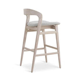 Velma Boucle Upholstered Wooden Bar Stool Bar Stools LOOMLAN By Urbia