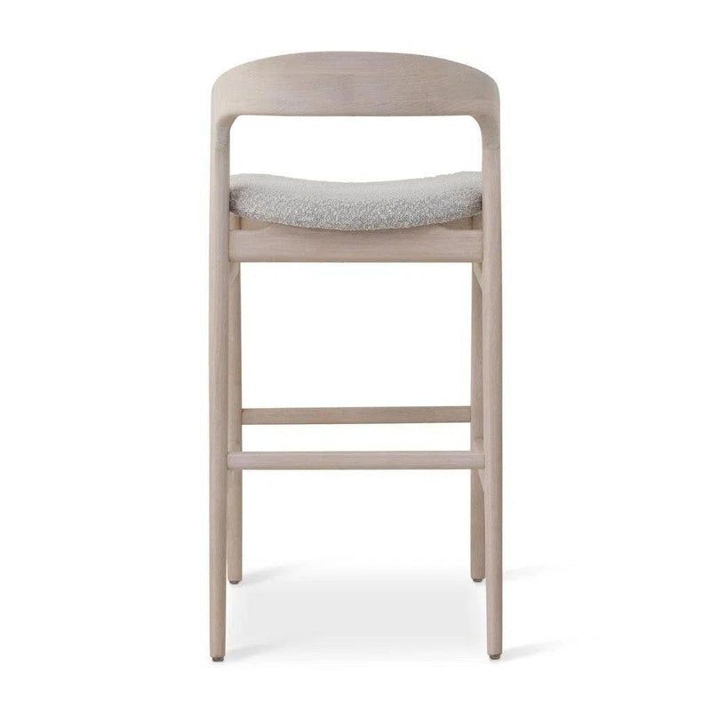 Velma Boucle Upholstered Wooden Bar Stool Bar Stools LOOMLAN By Urbia