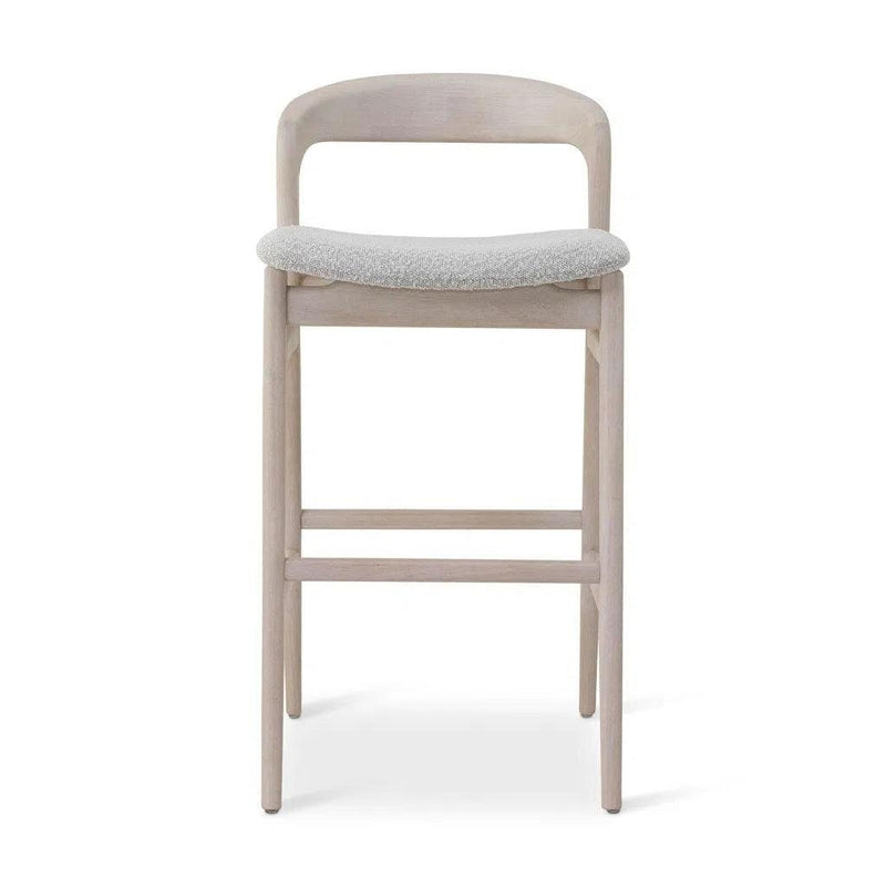 Velma Boucle Upholstered Wooden Bar Stool Bar Stools LOOMLAN By Urbia