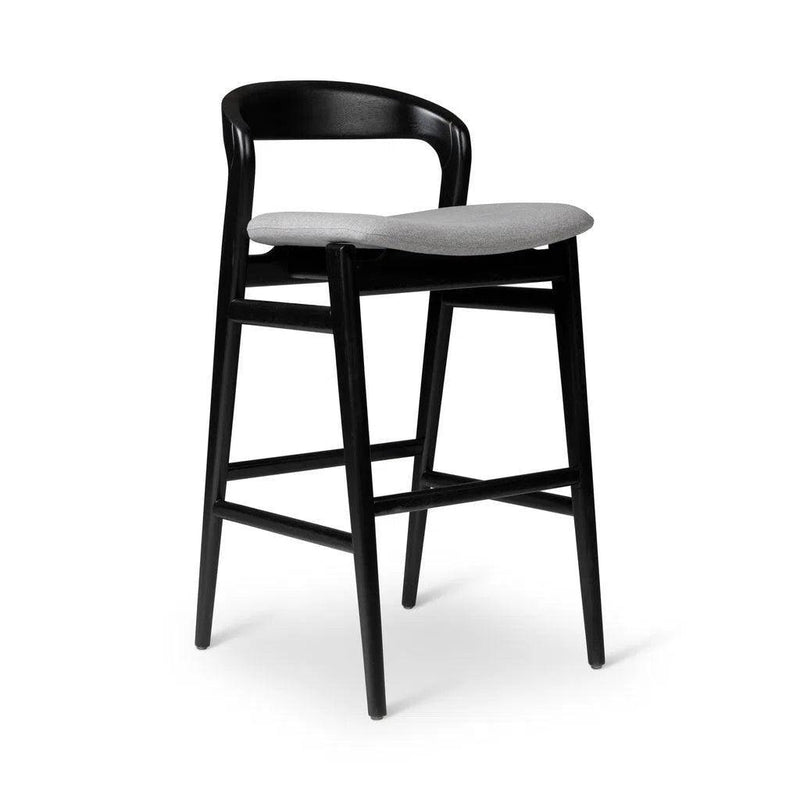 Velma Boucle Upholstered Wooden Bar Stool Bar Stools LOOMLAN By Urbia