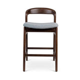 Velma Boucle Upholstered Wooden Counter Stool Counter Stools LOOMLAN By Urbia