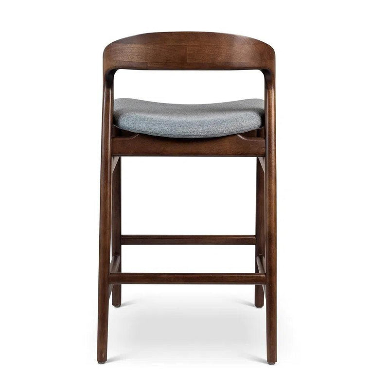 Velma Boucle Upholstered Wooden Counter Stool Counter Stools LOOMLAN By Urbia