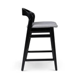 Velma Boucle Upholstered Wooden Counter Stool Counter Stools LOOMLAN By Urbia