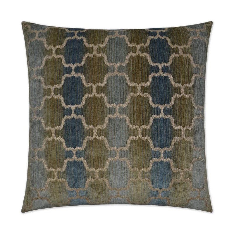 Vendura Aqua Brown Throw Pillow With Insert Throw Pillows LOOMLAN By D.V. Kap