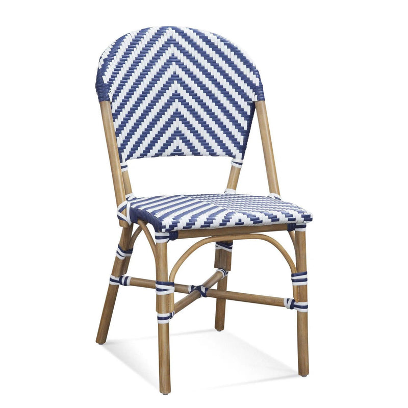 Ventana Rattan Blue Armless Side Chair Club Chairs LOOMLAN By Bassett Mirror