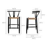 Ventana Two Tone Woven Seat Counter Stool Counter Stools LOOMLAN By Moe's Home