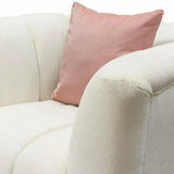 Venus Cream Velvet Barrel Club Chair With Toss Pillow Club Chairs LOOMLAN By Diamond Sofa