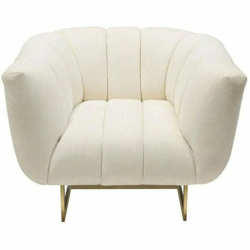 Venus Cream Velvet Barrel Club Chair With Toss Pillow Club Chairs LOOMLAN By Diamond Sofa