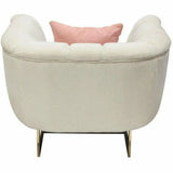 Venus Cream Velvet Barrel Club Chair With Toss Pillow Club Chairs LOOMLAN By Diamond Sofa