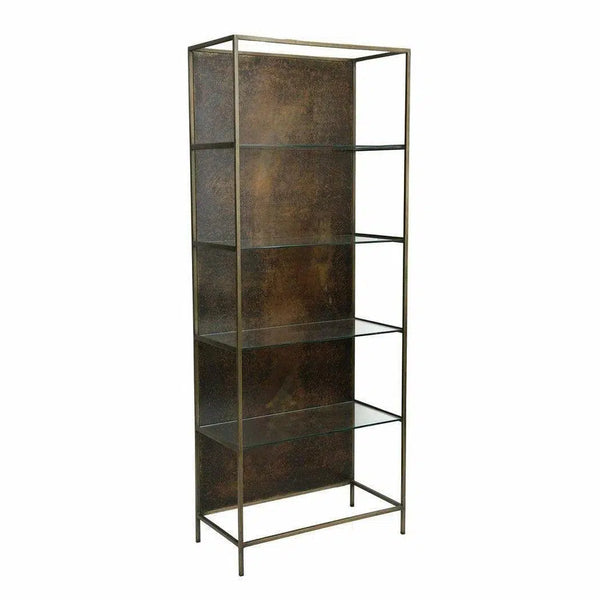 Venus Etagere Glass Shelves With Metal Frame Tall and Narrow Etageres LOOMLAN By LH Imports