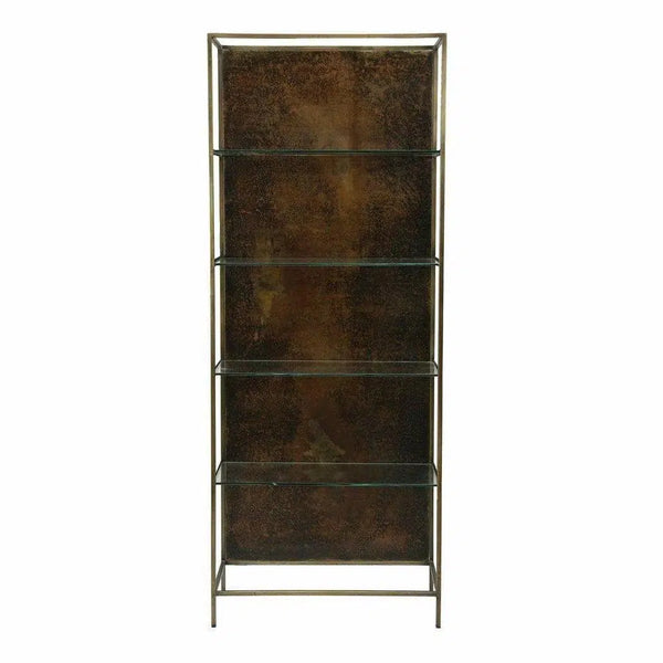 Venus Etagere Glass Shelves With Metal Frame Tall and Narrow Etageres LOOMLAN By LH Imports