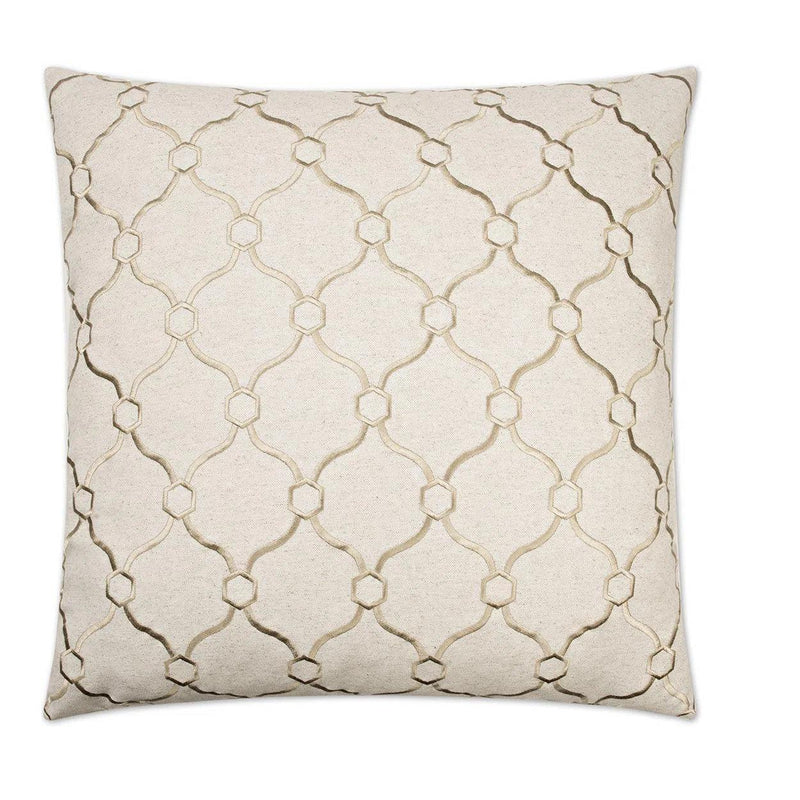 Vera White Throw Pillow With Insert Throw Pillows LOOMLAN By D.V. Kap