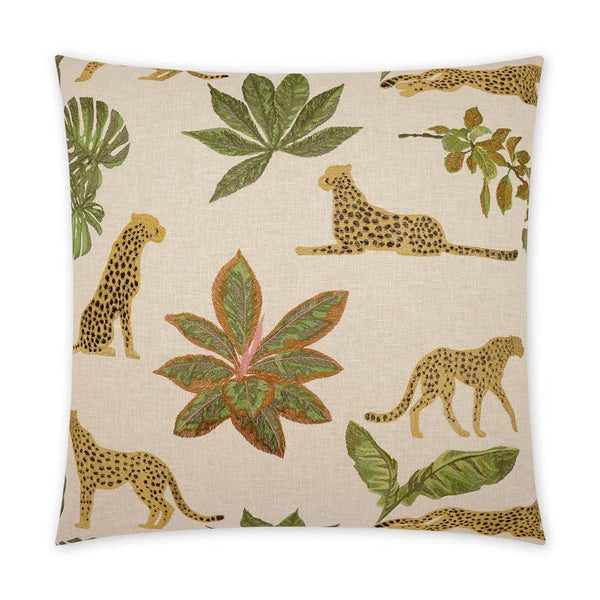 Verdant Ivory Animal Tan Taupe Large Throw Pillow With Insert Throw Pillows LOOMLAN By D.V. Kap