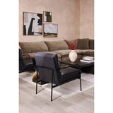 Verlaine Black Leather Armchair Club Chairs LOOMLAN By Moe's Home