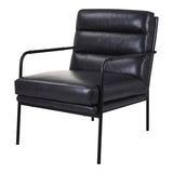 Verlaine Black Leather Armchair Club Chairs LOOMLAN By Moe's Home