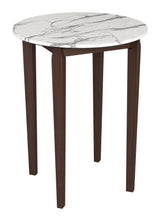 Vernon White Stone and Wood Round Bar Table Bar Tables LOOMLAN By Zuo Modern