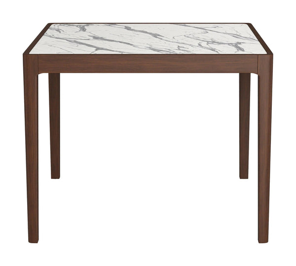 Vernon White Stone and Wood Square Dining Table Dining Tables LOOMLAN By Zuo Modern