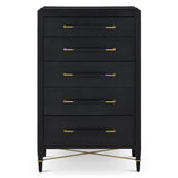 Verona Black Five-Drawer Chest Chests LOOMLAN By Currey & Co