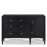 Verona Black Three-Drawer Chest Chests LOOMLAN By Currey & Co