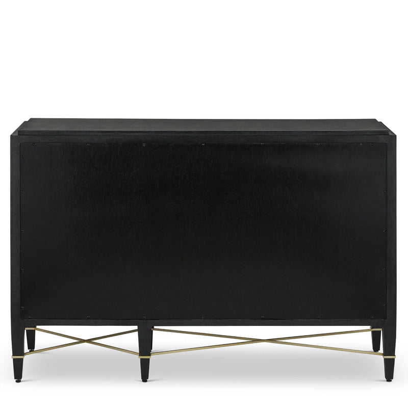 Verona Black Three-Drawer Chest Chests LOOMLAN By Currey & Co