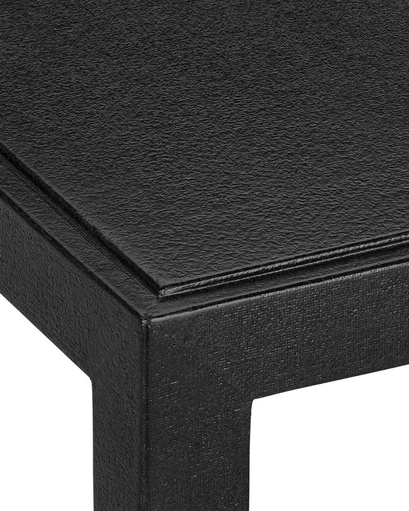 Verona Wood and Metal Black Rectangular End Table Side Tables LOOMLAN By Currey & Co