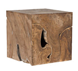 Vert Natural Teak Wood Square Side Table Side Tables LOOMLAN By Noir