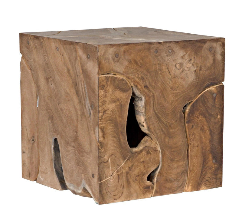 Vert Natural Teak Wood Square Side Table Side Tables LOOMLAN By Noir