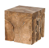 Vert Natural Teak Wood Square Side Table Side Tables LOOMLAN By Noir