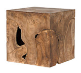 Vert Natural Teak Wood Square Side Table Side Tables LOOMLAN By Noir