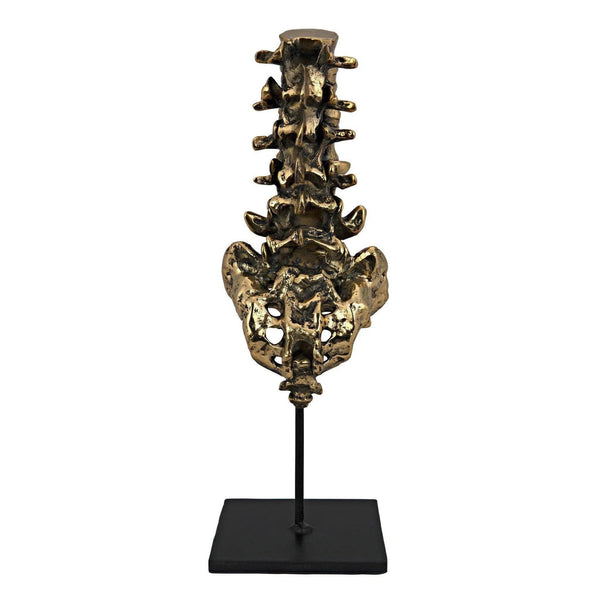 Vertebrae Antique Brass and Steel Sculpture Statues & Sculptures LOOMLAN By Noir