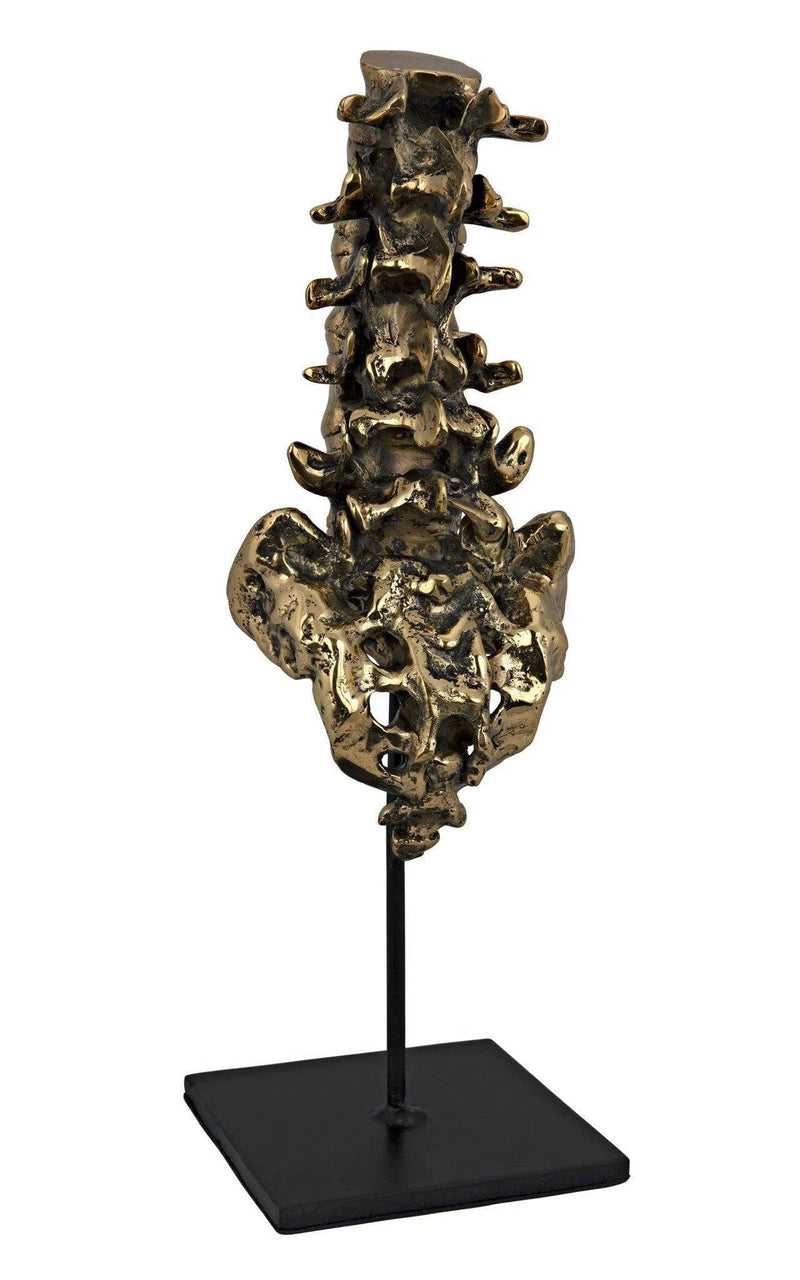 Vertebrae Antique Brass and Steel Sculpture Statues & Sculptures LOOMLAN By Noir