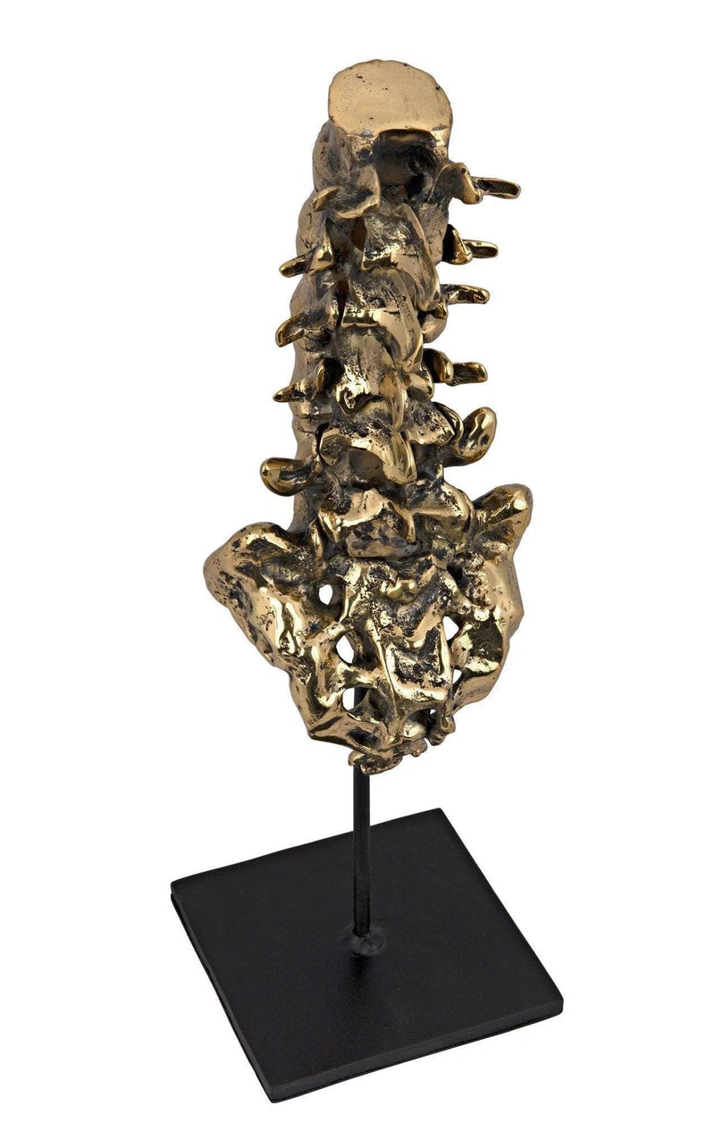 Vertebrae Antique Brass and Steel Sculpture Statues & Sculptures LOOMLAN By Noir