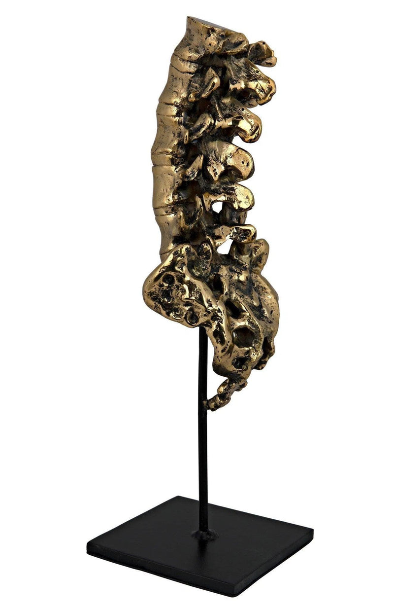 Vertebrae Antique Brass and Steel Sculpture Statues & Sculptures LOOMLAN By Noir