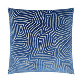 Vertigo Blue Abstract Blue Large Throw Pillow With Insert Throw Pillows LOOMLAN By D.V. Kap