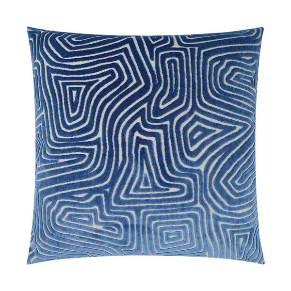 Vertigo Blue Abstract Blue Large Throw Pillow With Insert Throw Pillows LOOMLAN By D.V. Kap