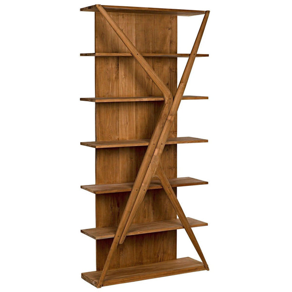 Vetra Teak Wood Bookcase Bookcases LOOMLAN By Noir