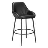 Vila Barstool (Set of 2) Black Bar Stools LOOMLAN By Zuo Modern