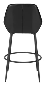 Vila Barstool (Set of 2) Black Bar Stools LOOMLAN By Zuo Modern