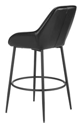 Vila Barstool (Set of 2) Black Bar Stools LOOMLAN By Zuo Modern